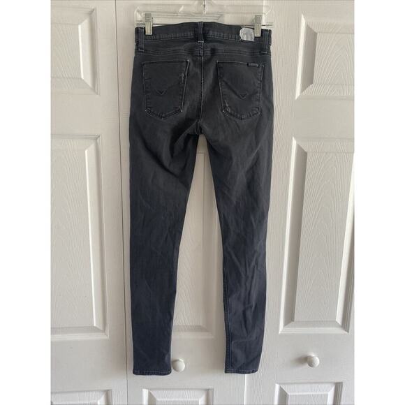 Hudson Women's 27 Krista Super Skinny Jeans Charcoal Gray Distressed Denim - Picture 5 of 6
